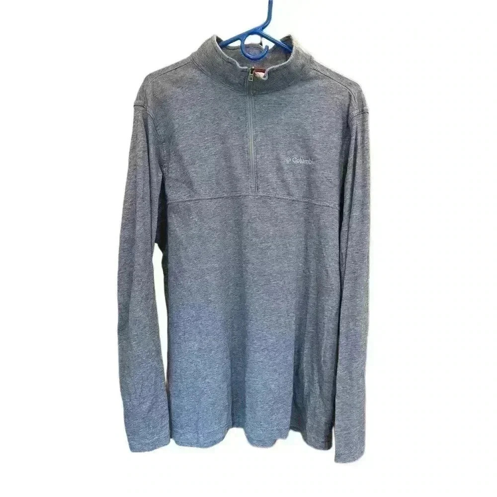 COLUMBIA Blue Quarter Zip Long Sleeve Shirt - size XL